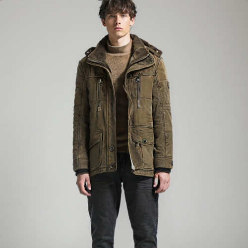Mens Hooded Winter Parka Coat