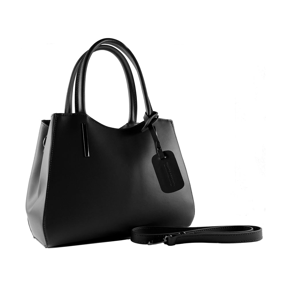RENATO BORZATTA Genuine Leather Handbag with Shoulder Strap