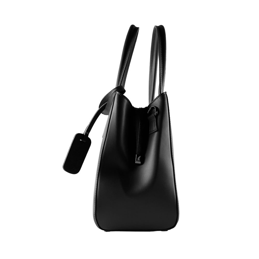 RENATO BORZATTA Genuine Leather Handbag with Shoulder Strap