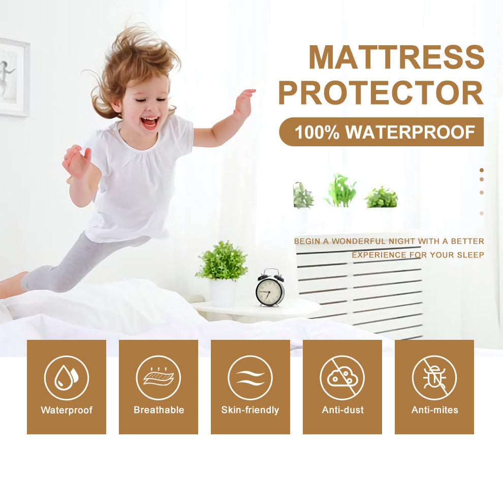 Breathable Waterproof Bed Mattress Protector with Elastic Band