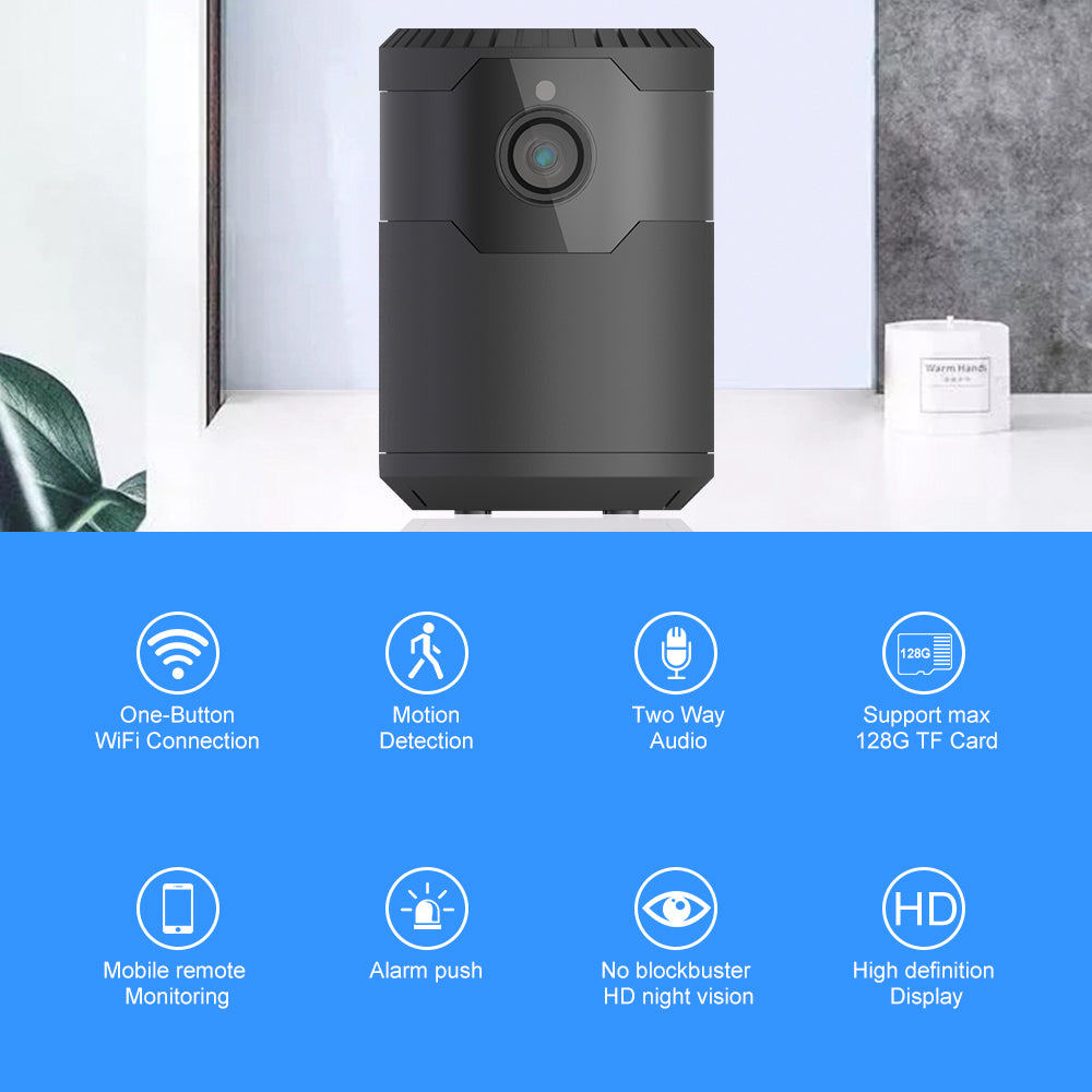 HD 2MP 1080P Mini Cameră Wifi fără fir Cameră Ip cu viziune de noapte
