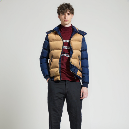 Mens Puffer Jacket with Removable Hood