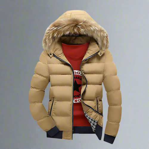 Mens Puffer Jacket with Removable Hood