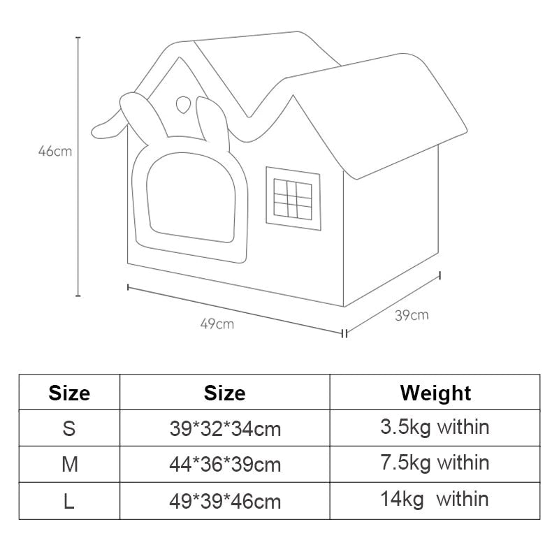 Plush Pet House with Removable Roof
