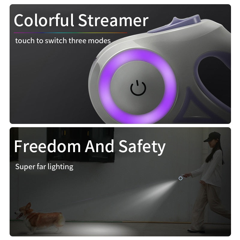 Automatic Retractable Leash with Lighting