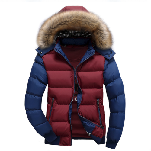 Mens Puffer Jacket with Removable Hood
