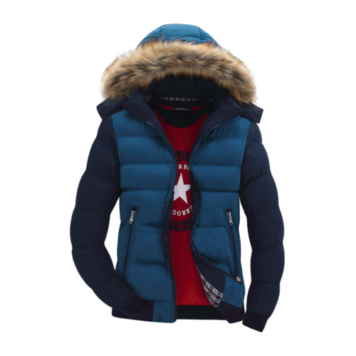 Mens Puffer Jacket with Removable Hood