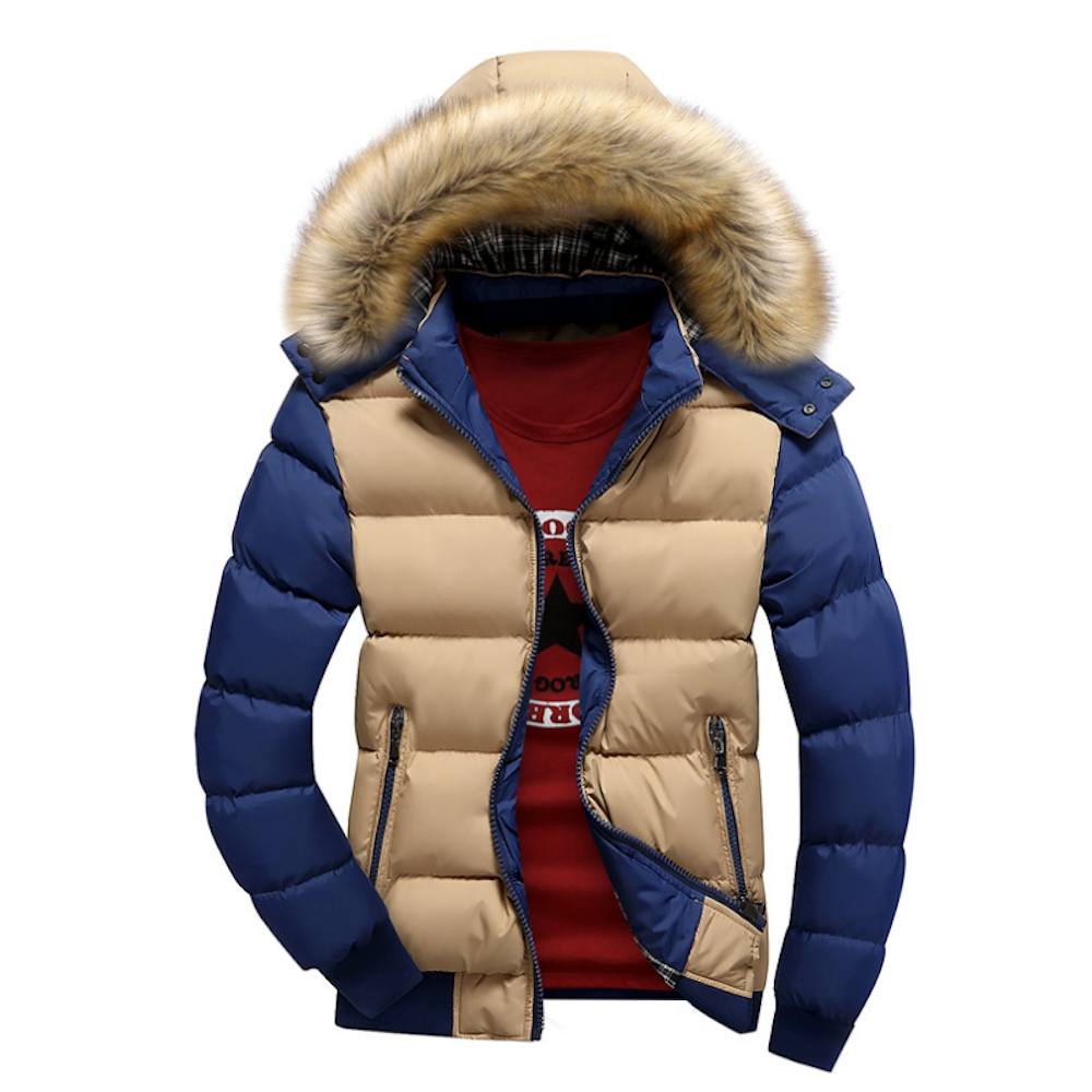 Mens Puffer Jacket with Removable Hood