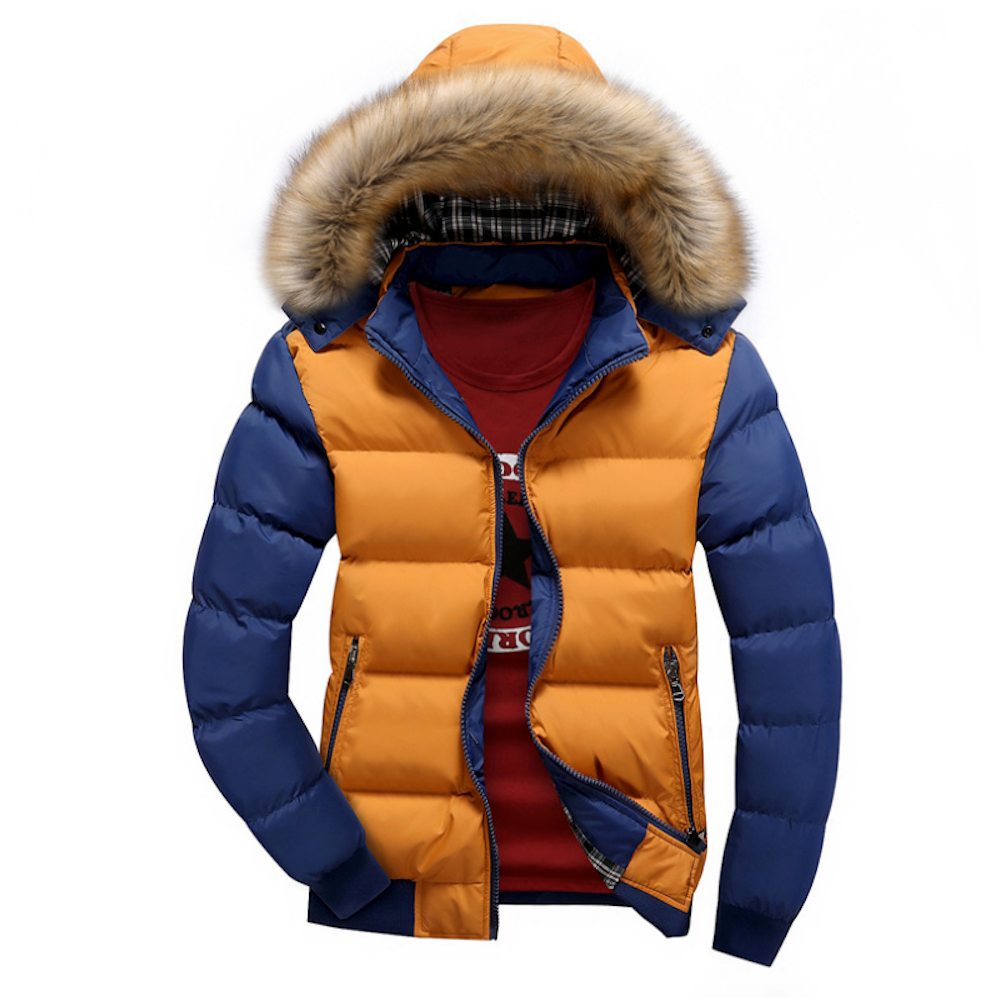 Mens Puffer Jacket with Removable Hood