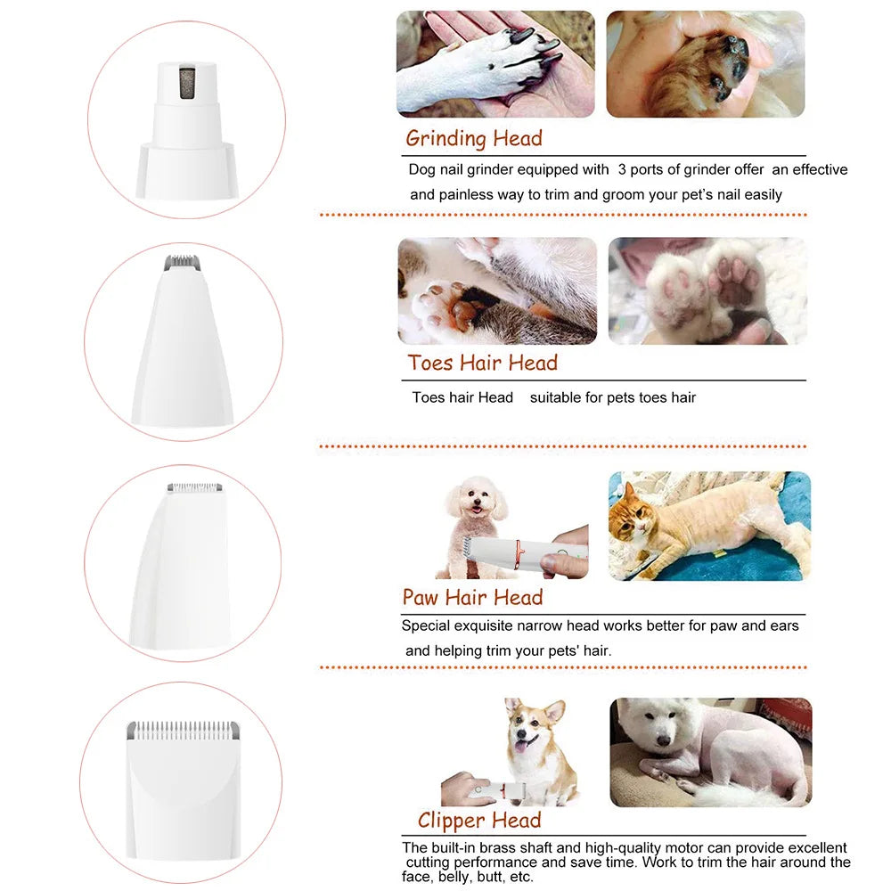 4in1 Cat & Dog Electric Pet Trimmer and Nail Cutter