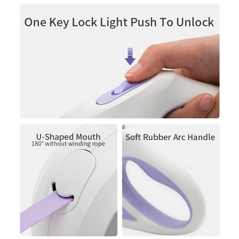 Automatic Retractable Leash with Lighting