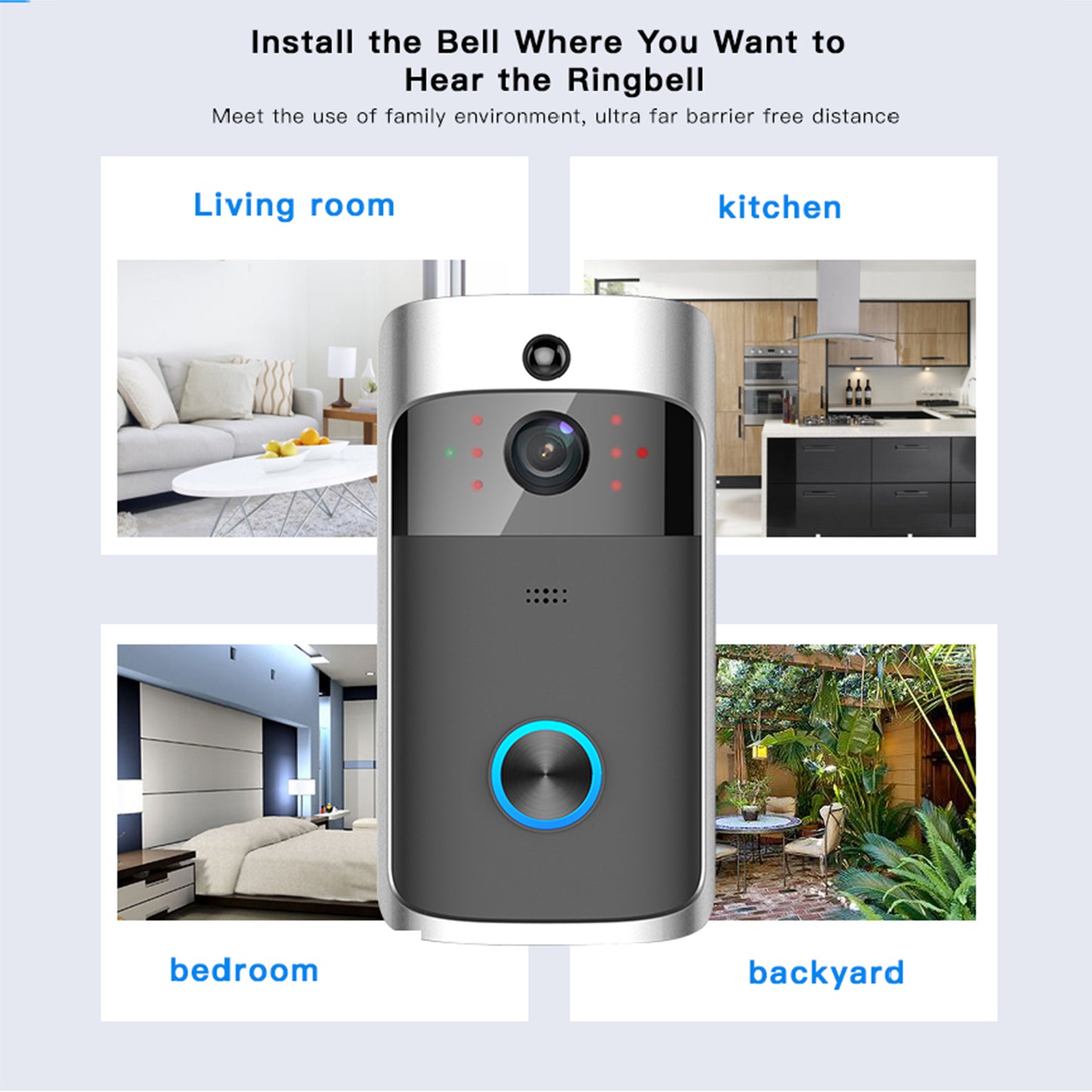 Monitorizare de la distanță Sonerie WIFI Smart Visible