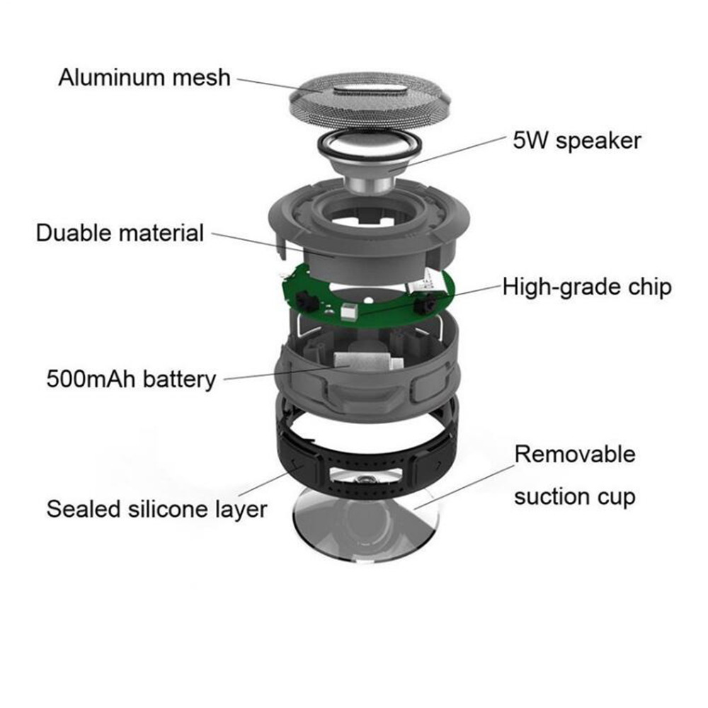 Mini Waterproof Speaker with Suction Cup
