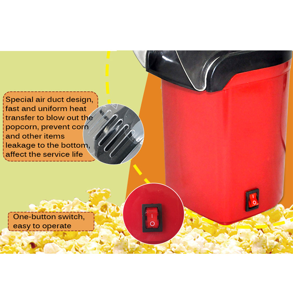 Hot Air Popcorn Maker 1200W Fat-Free Popcorn