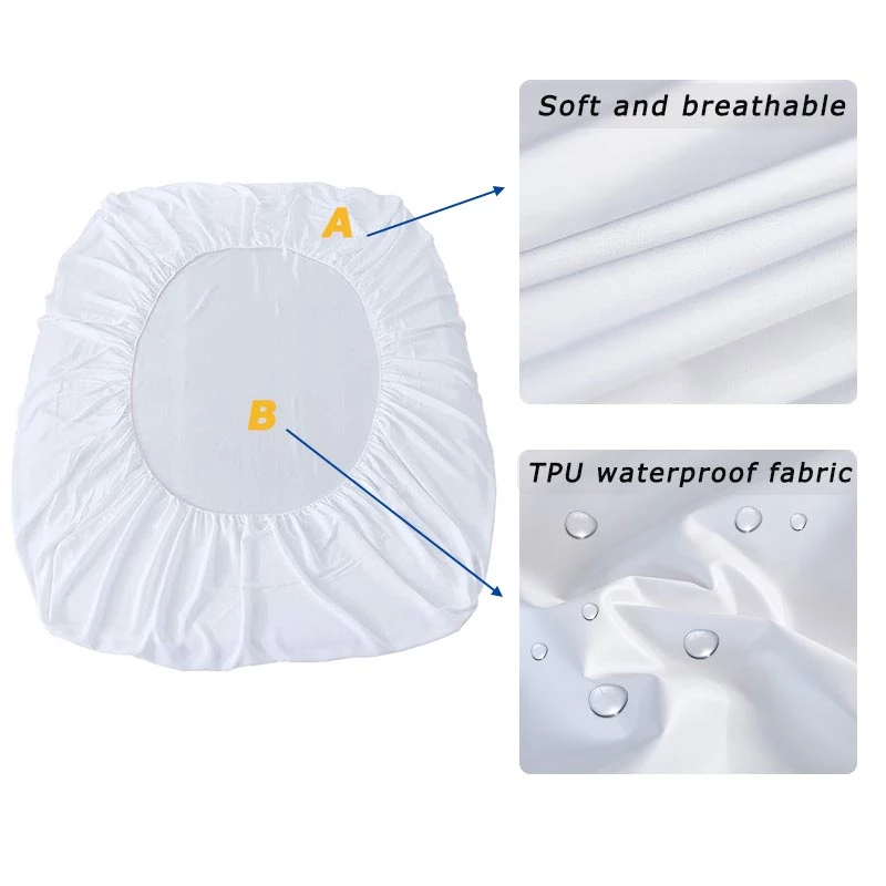 Breathable Waterproof Bed Mattress Protector with Elastic Band