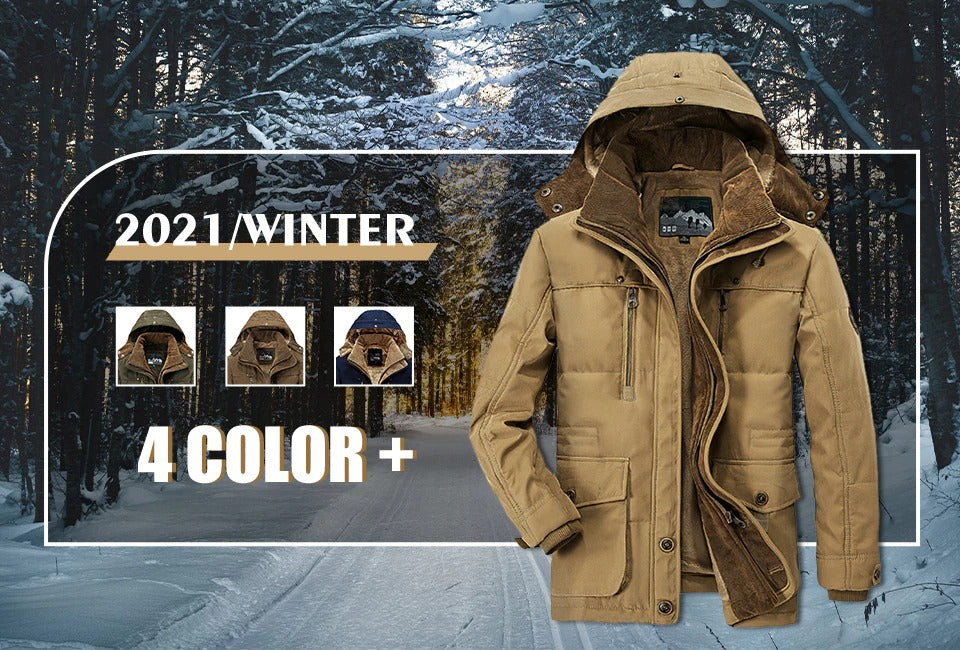 Mens Hooded Winter Parka Coat
